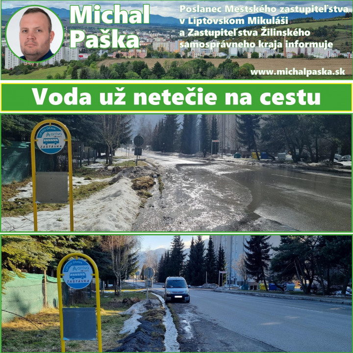Voda už na cestu netečie.
