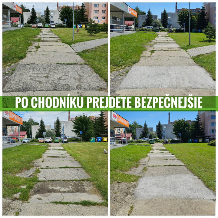Po chodníku už prejdete bezpečnejšie. 