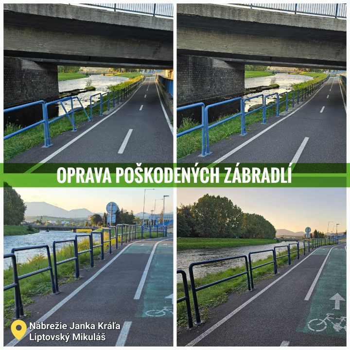 Zábradlia boli opravené.